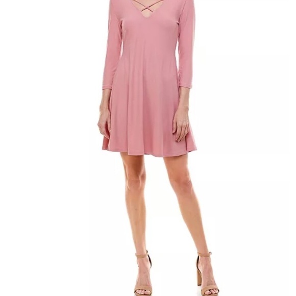 PLANET GOLD/ NWT/ JR/ Dusty Rose Dress / size M - Picture 3 of 6